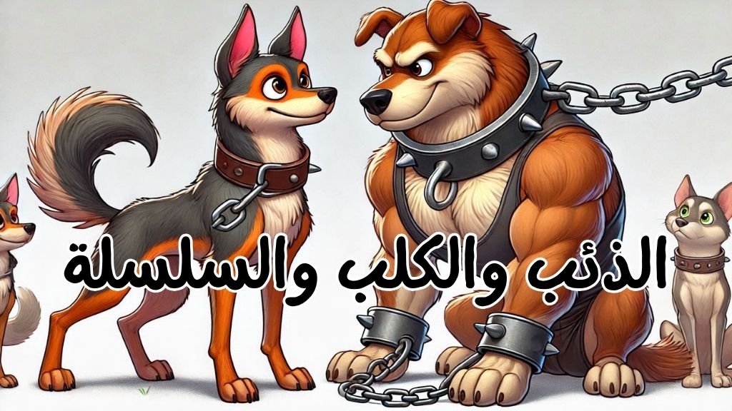 قصة الذئب والكلب والسلسلة