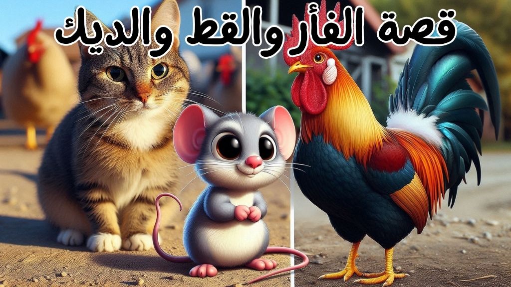 قصة الفأر والقط والديك